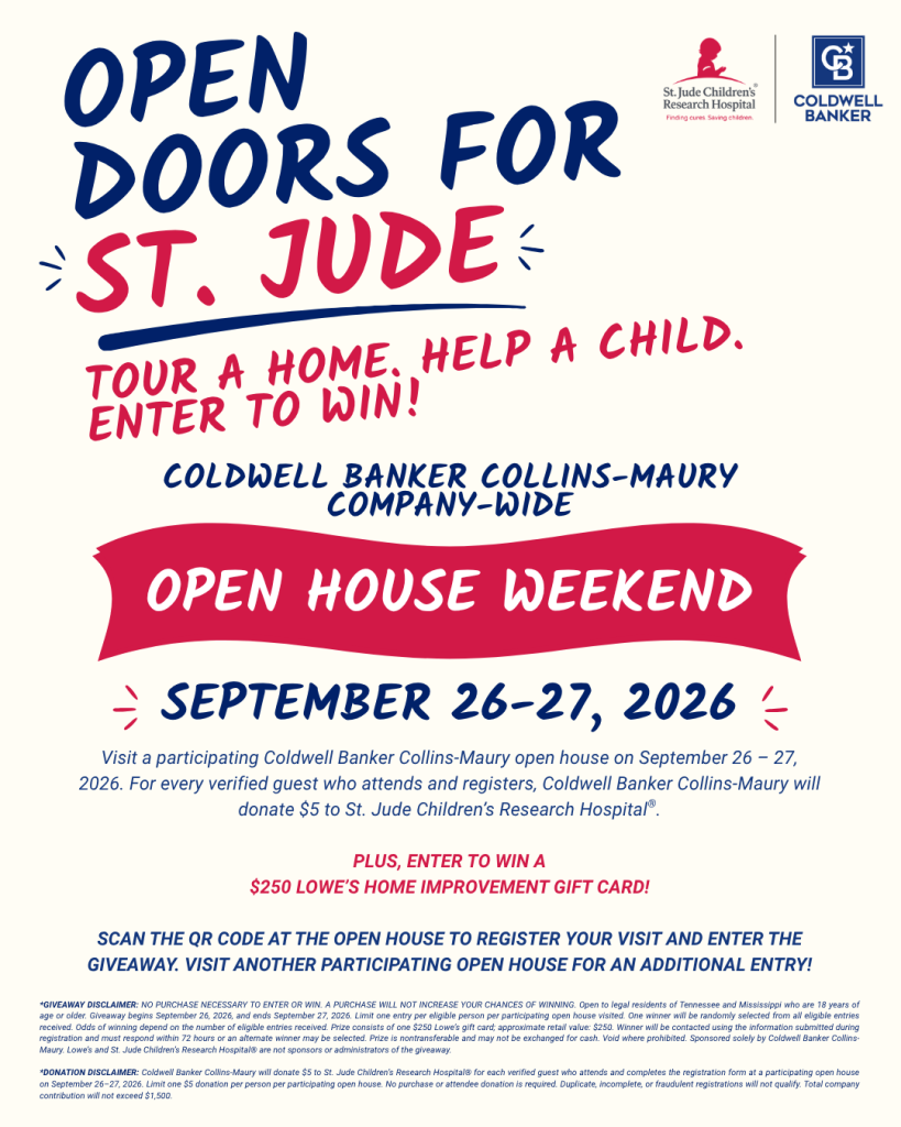 Coldwell Banker Collins-Maury real estate open house weekend supporting St. Jude Children's Research Hospital